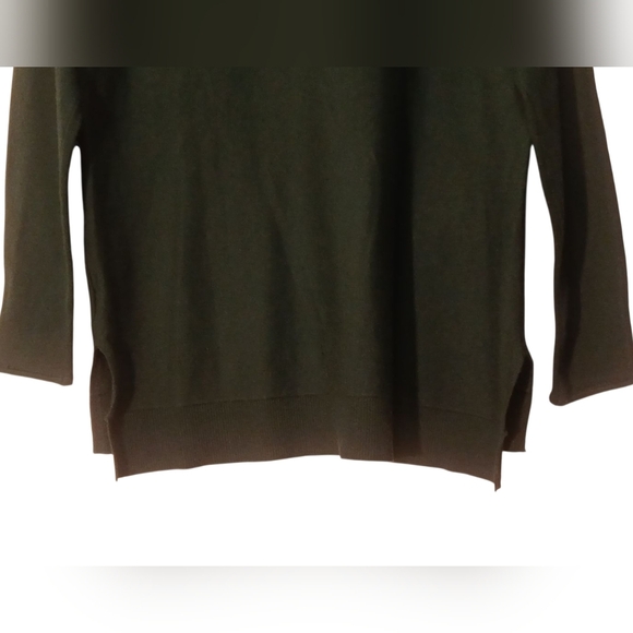 Michael Kors - Forest Green Pullover Sweater, Scoop Neck, Side Slits, Size S, - Picture 7 of 8